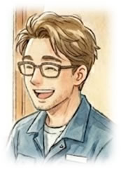 そっと笑うトム