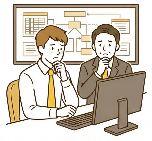 困っている様子